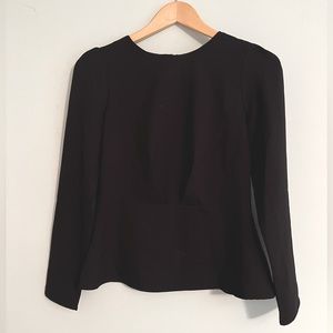 Banana Republic, black, peplum, long sleeved, top (size 0), like new/perfect